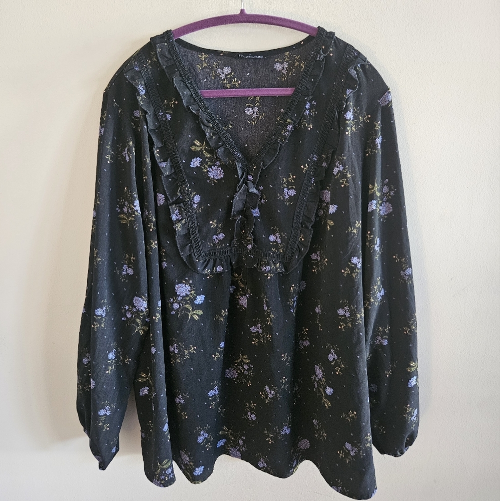 BloomChic Floral Western Ruffle Blouse